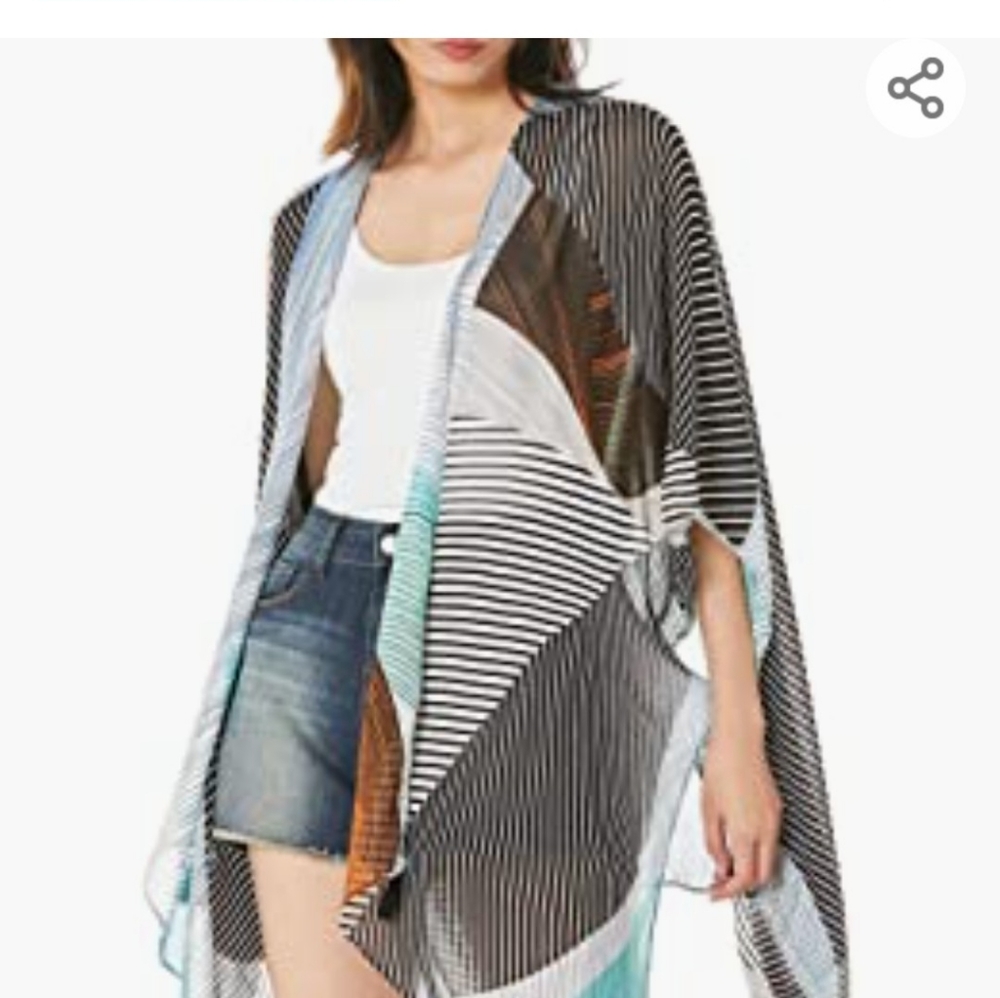 Moss Rose women's swim suit cover up. Kimono cardigan with Bohemian floral print